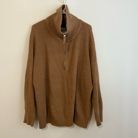 Aerie Brown Women's Cowl Neck Sweater - Picture 5 of 10